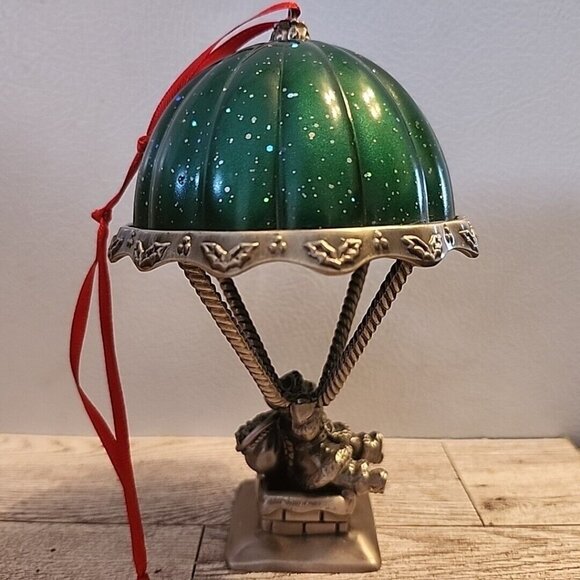 Lenox Santas Arrival Green Hot Air Balloon Stieff Pewter Ornament 2nd Edition - Picture 6 of 11